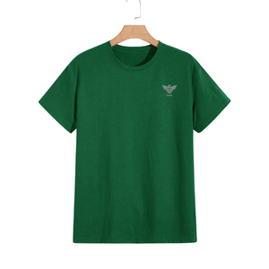 เสื้อยืดคอกลมสีเขียวสำหรับผู้ชาย แขนสั้น ลำลอง ระบายอากาศได้ดี แห้งเร็ว ดีไซน์โลโก้ ทรงปกติ ใส่ได้ทุกวันในฤดูร้อน ทันสมัย ไซส์ XXS - Product Image 1