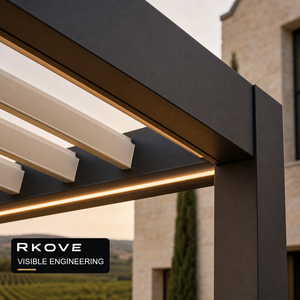 Pérgola independiente para exteriores RKove de 5*6 m para hostelería y gastronomía en viñedos europeos, pérgola con lamas motorizadas. - Product Image 2