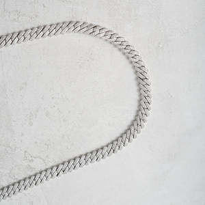 Collar Gargantilla de Eslabones Cubanos con Moissanita VVS de 12mm, Plata de Ley 925, Totalmente Cubierto de Piedras, Cadena Estilo Hip Hop - Product Image 3