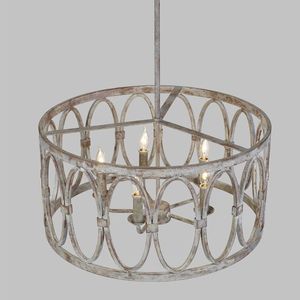 Lustre traditionnel en laiton avec anneaux entrelacés et lumières de bougies pour décoration de plafond intérieur, salon - Product Image 4