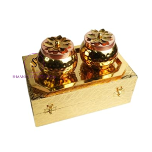 กระปุกทองแดงทรงกลมลายดอกไม้สีทองสวยงาม สำหรับใส่ผลไม้อบแห้ง ของชำร่วยงานแต่งงาน - Product Image 3