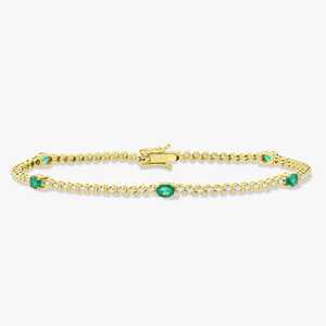 14K <b>Solid</b> Gold Oval Lab Grown Diamond Tennis <b>Bracelets</b> Buttercup Secure Box Lock 7inch Length Minimalist Luxury Everyday Wear - Product Image 3