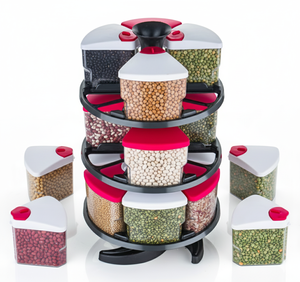 Estante Giratorio Multifuncional para Especias de Cocina con 12 Frascos de Vidrio para Almacenar Diversos Condimentos - Product Image 1