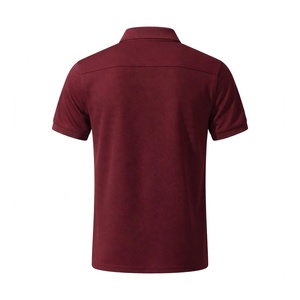 Chemise de golf pour homme bordeaux à manches courtes, décontractée, en coton tricoté, infroissable, avec poche et impression numérique, personnalisable - Product Image 2