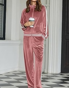 Fitness Blank Zipper 2 Piece Acid Wash Waterproof Velvet <b>Tracksuit</b> Unisex Streetwear Winter <b>Velour</b> Set Loungewear Wholesale OEM - Product Image 3