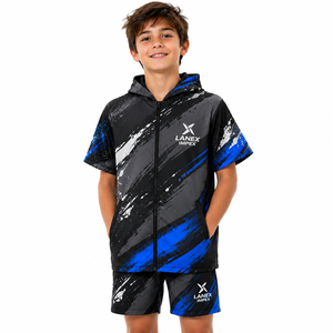 Peignoir de bain à séchage rapide pour enfants personnalisé avec capuche |   Parka de plage imperméable pour la natation, le surf et les sports nautiques - Product Image 1