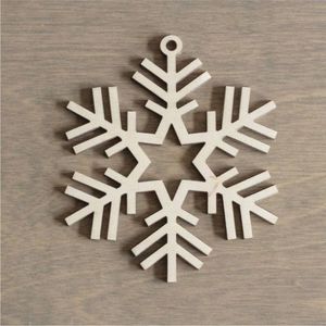 Adornos Navideños de Madera Natural sin Acabado, Forma de Copo de Nieve, Cortados con Láser, Colgantes Decorativos para Árbol de Navidad - Product Image 1