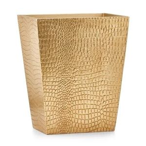 Stainless Steel Gold Finish Durable Cylindrical Modern Metal Waste Bin Home Office Bathroom <b>Kitchen</b> Bedroom Decorative R - Product Image 3