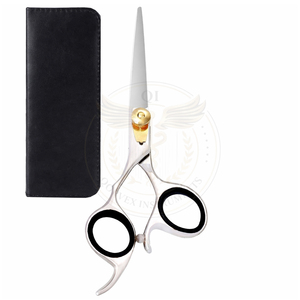 <b>Left</b> <b>Handed</b> Stainless Steel Mustache & Beard <b>Scissors</b> for Men with Pouch-Professional Hair Grooming Barber & Thinning <b>Scissors</b> - Product Image 2