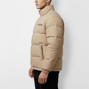 เสื้อแจ็คเก็ตพัฟเฟอร์ผู้ชายแบบมีฮู้ดสำหรับฤดูหนาว  แบบมีโลโก้สั่งทำได้  เสื้อแจ็คเก็ตบุใยอุ่นๆ  ผู้ผลิตเสื้อผ้าสตรีทแวร์แบบ OEM - Product Image 4