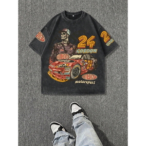 High Quality <b>Trendy</b> <b>T</b>-<b>shirt</b> for Men Oversize Short Sleeve Streetwear Custom Heavyweight OEM Wholesale Cotton Plus Size <b>T</b> <b>Shirts</b> - Product Image 2