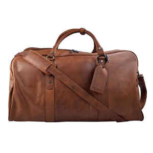 Sac de voyage week-end en cuir italien marron de luxe élégant et haut de gamme, grande capacité de rangement, léger et durable pour homme - Product Image 4