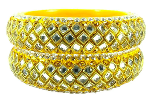 Gold and Silver Exclusive Lac Lakh Crystal <b>Bangle</b> <b>Bracelet</b> - Product Image 6