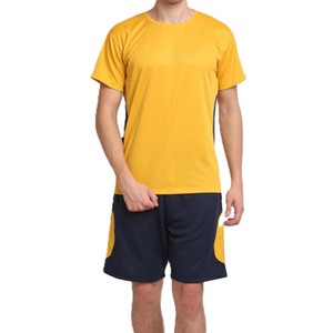 Ensemble deux pièces décontracté pour homme 2026, jaune et bleu marine, t-shirt à manches courtes et short, tenue de sport d'été - Product Image 3