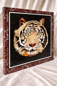 Mesa de Centro Moderna Ecológica con Incrustaciones de Mármol, Diseño de Tigre, Hecha a Mano, de Piedra Negra, Muebles de Lujo para Diwali, Venta al Por Mayor - Product Image 2