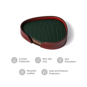 Leather Coasters <b>Set</b> of <b>4</b> <b>for</b> Drinks Heat Resistant <b>Table</b> Coasters <b>for</b> Home Office Bar Coffee <b>Table</b> - Product Image 6