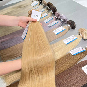 Producto especial Extensiones de cabello de trama atadas a mano Sin enredos Sin derramamiento Color mezclado y textura Todas las pulgadas Pedido previo - Product Image 5