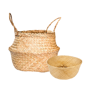 Cestas Decorativas Hechas a Mano de Hierba Marina para Cubrir Macetas y Decorar, Almacenamiento Natural de Alimentos, Artesanía Vietnamita - Product Image 1