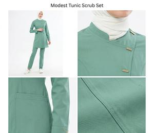 Conjunto de Uniformes Médicos Personalizables Unisex con Detección de Agujas, Pantalones y Blusa de Tela de Poliéster Tejida Personalizables - Product Image 3