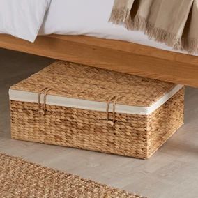 Premium Handwoven Water Hyacinth <b>Box</b> Vietnam with <b>Removable</b> Fabric Liner and Lid Decorative Storage Organizer <b>for</b> Home - Product Image 3