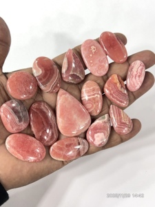 Pierre précieuse naturelle rose rhodonite, cabochon de forme mixte, 20 à 30 mm, vente en gros, fourniture de bijoux en cristal - Product Image 3
