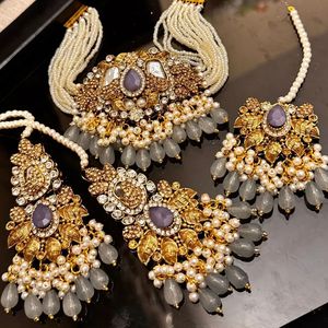 Custom Designs Wholesale Prices Traditional Antique Wedding Trendy Gold Plated Stainless Steel <b>Choker</b> Necklaces Earrings Women - Product Image 3