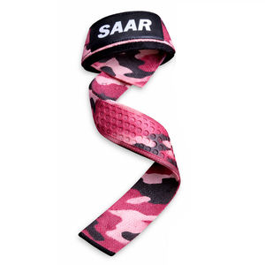 Correas de Levantamiento Profesionales SAAR INDUSTRIES, Color Rosa Camuflaje, Agarre de Silicona Antideslizante, Ajustables, Transpirables, Unisex - Product Image 2