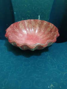 Hermoso Tazón Decorativo de Resina Rosa con Diseño de Volantes, Ideal para Regalo, Tazón Multiusos de Resina Epoxi para Ensaladas - Product Image 2