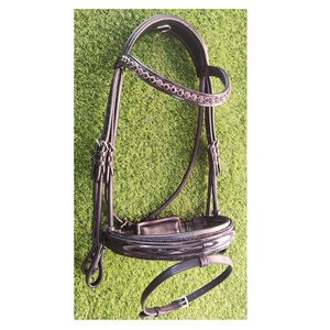 Brida de cuero de caballo de calidad superior, banda para las cejas acolchada cristalina y suave, venta al por mayor - Product Image 1
