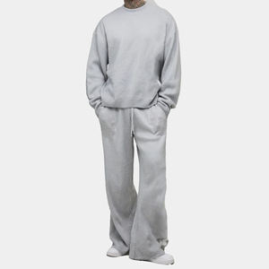Ensemble de survêtement unisexe en polyester coupe-vent délavé à l'acide, design uni, pour le sport et l'entraînement, avec sweat à capuche et pantalon ample - Product Image 5