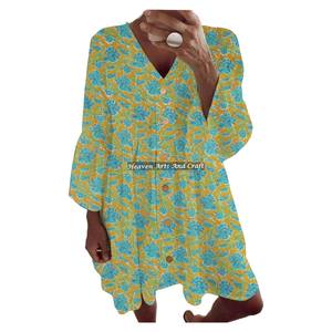 ชุดเดรสโบโฮลายพิมพ์สไตล์โบฮีเมียนสำหรับฤดูใบไม้ผลิและฤดูร้อน ชุดเดรสลายชนเผ่าฮิปปี้ลายดอกไม้สำหรับฤดูใบไม้ผลิและฤดูร้อน - Product Image 6