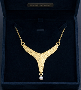 Collar con Colgante en Forma de Y Texturizado Sólido de Moda para Mujer, Hecho a Mano, Acabado Dorado, Cadena Ajustable de 22 cm, para Fiestas, Todas las Temporadas - Product Image 1