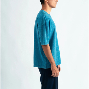 เสื้อยืดทรงหลวม คอโอ สำหรับผู้ชาย ผ้าโพลีเอสเตอร์/คอตตอน ระบายอากาศได้ดี สไตล์สตรีทแวร์ ล้างสีแบบแอซิดวอช แขนสั้น - Product Image 4