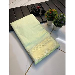 ATRACTIVE SUAVE ALGODÓN JACQUARD BORDER WORK SAREE CON BLUSA SIN COSTAR PISTA - Product Image 1