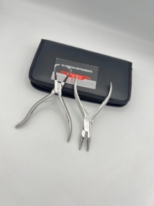 Mirror Polish Finish Micro Ring <b>Bead</b> Opener Plier Tool For Hair Extensions Surgical Grade Stainless Steel with Pouch Kit - Product Image 6