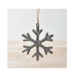 Adornos Navideños Metálicos Colgantes en Forma de Copo de Nieve, Adornos Metálicos para Árbol de Navidad, Artesanías Metálicas - Product Image 1