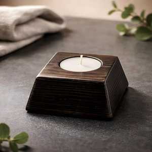 Wooden <b>tea</b> candle holder - Product Image 3