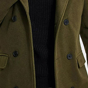 คอลเลคชั่นฤดูหนาว เสื้อโค้ทขนสัตว์อุ่น ระบายอากาศได้ดี เป็นมิตรกับสิ่งแวดล้อม แบบสองด้านใส่ได้ สำหรับผู้ชาย กระดุมสองแถว มีกระเป๋าข้างสองข้าง ขายส่ง - Product Image 4