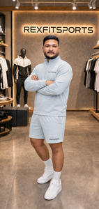 REXFIT SPORTS 2026 Conjunto Deportivo Personalizado Unisex con Sudadera de Cierre de Cremallera y Pantalones Cortos, Ropa Deportiva Ligera de Alto Rendimiento para Gimnasio y Running - Product Image 3