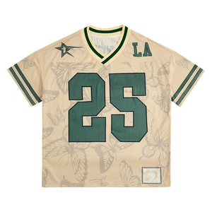 Camiseta de Fútbol de Malla Personalizada con Cuello en V, Manga Corta, Número 25, Estrellas Verdes, Transpirable y que Absorbe la Humedad para Adultos - Product Image 3