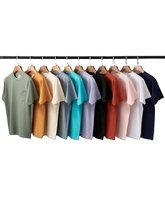 Wholesale 230gsm 100% Cotton Solid Jersey Casual Men's <b>T</b>-<b>shirt</b> with <b>Pocket</b> Anti-Pilling Short Sleeve Regular Fit - Product Image 2