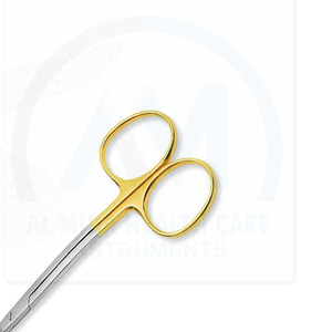 Tijeras Quirúrgicas AL MIDA de Acero Inoxidable con Mango Dorado, Instrumento Manual para Cirugía Ocular, Certificación CE Clase I AMHC-R-424, 5 Años de Garantía - Product Image 3