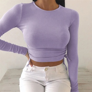 Hot Sexy Organic Cotton Cropped Tee Crop Tops Loose T-shirts for Women - Product Image 4