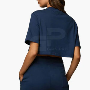 Camiseta Corta Informal de Corte Cuadrado para Mujer con Mangas Anchas, Material Suave y Estilo Minimalista para el Día a Día - Product Image 3