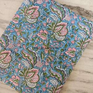 Tela de Algodón Cambray Estampada a Bloques 60x60, Tela de Algodón con Estampado Tradicional Jaipuri - Product Image 2