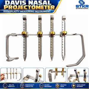 Proyectómetro Nasal Davis, Instrumento de Medición para Rinoplastia, Regla de Medición de Acero Inoxidable para Trasplante de Cabello, Ajustable con 4 Brazos, para Cirugía - Product Image 1