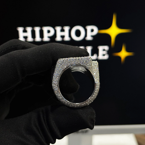High Quality JA Letter Iced Out <b>Ring</b> 925 <b>Silver</b> Moissanite Diamonds Hip Hop Luxury <b>Statement</b> Jewelry <b>Ring</b> for Men Women Gift - Product Image 4