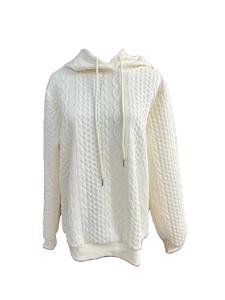 Otoño Invierno nueva llegada mujeres moda coreana Casual suelta Sudadera con capucha manga larga Tops en gris Terry tela pulóveres sudaderas - Product Image 4