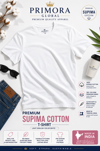 Camiseta de Manga Corta para Hombre, Cuello Redondo, Blanca, Lisa, 100% Algodón Supima, 180/220 GSM, Transpirable, Corte Regular - Product Image 6