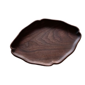 Hot Selling Modern Acacia Wooden Serving Tray Dual Bowl Snack Platter Premium Kitchen Dining Table Serving Tray Decor - Product Image 1